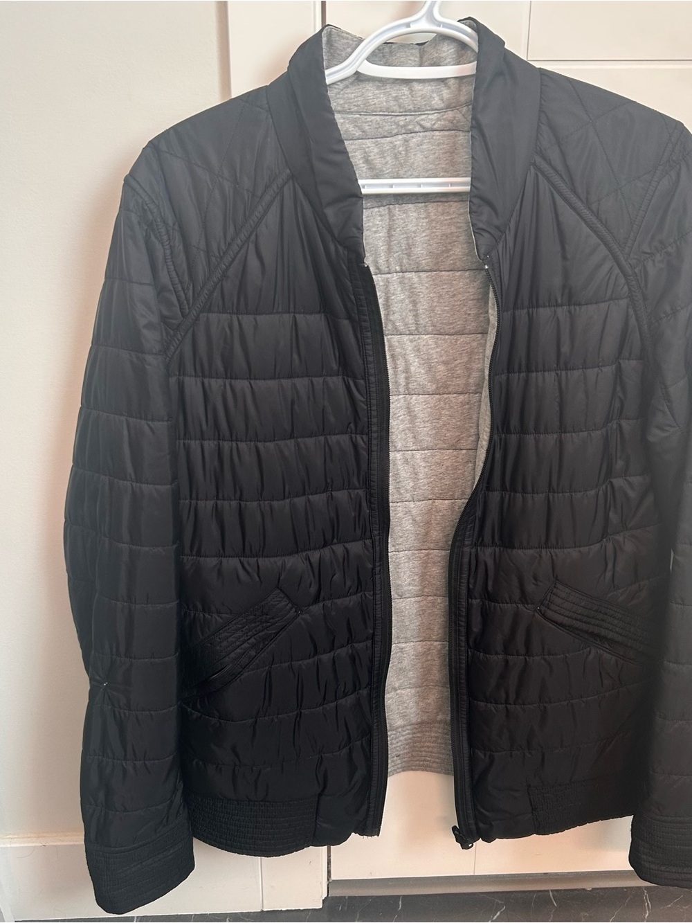 Lightweight reverseble Quilted Black Women's Jacket - Casual Bomber Style
